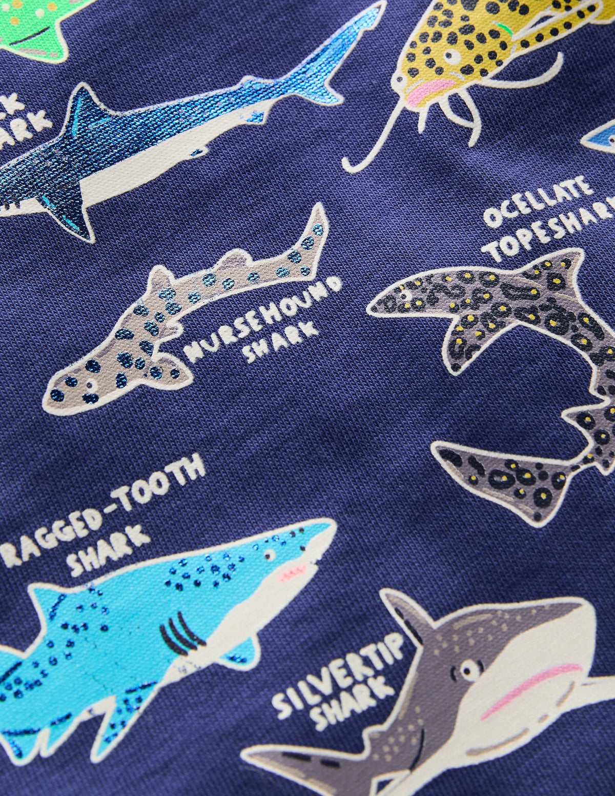 Short Sleeve Glow T-shirt-Starboard Blue Sharks