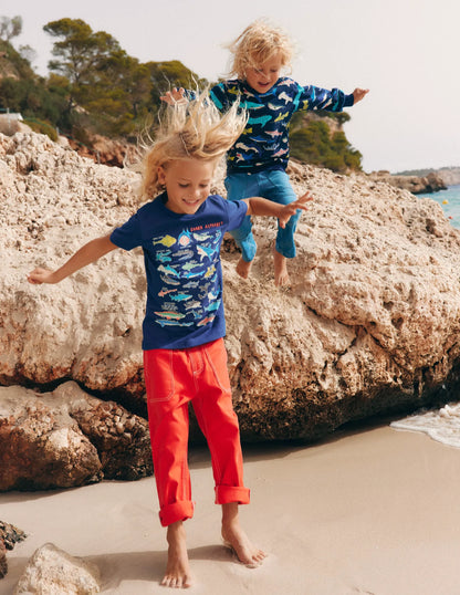Short Sleeve Glow T-shirt-Starboard Blue Sharks