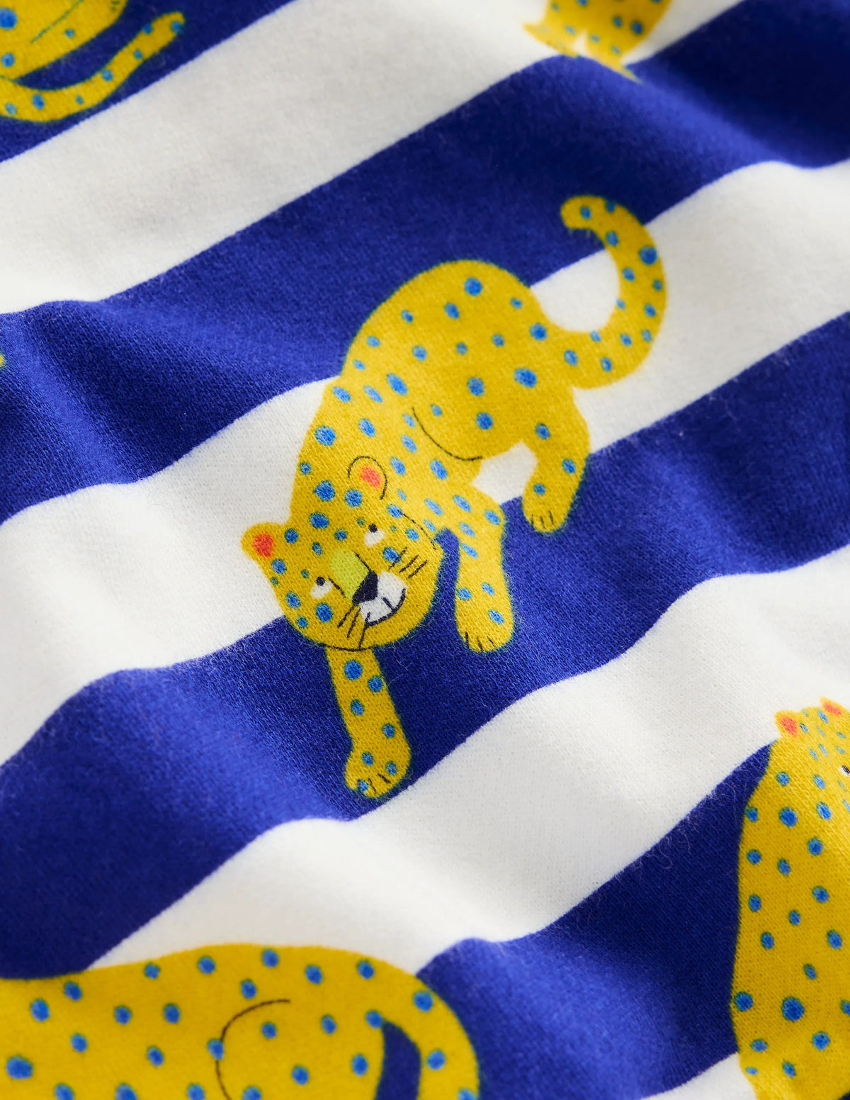 Printed Sweatshirt-Bright Blue Leopard Stripe