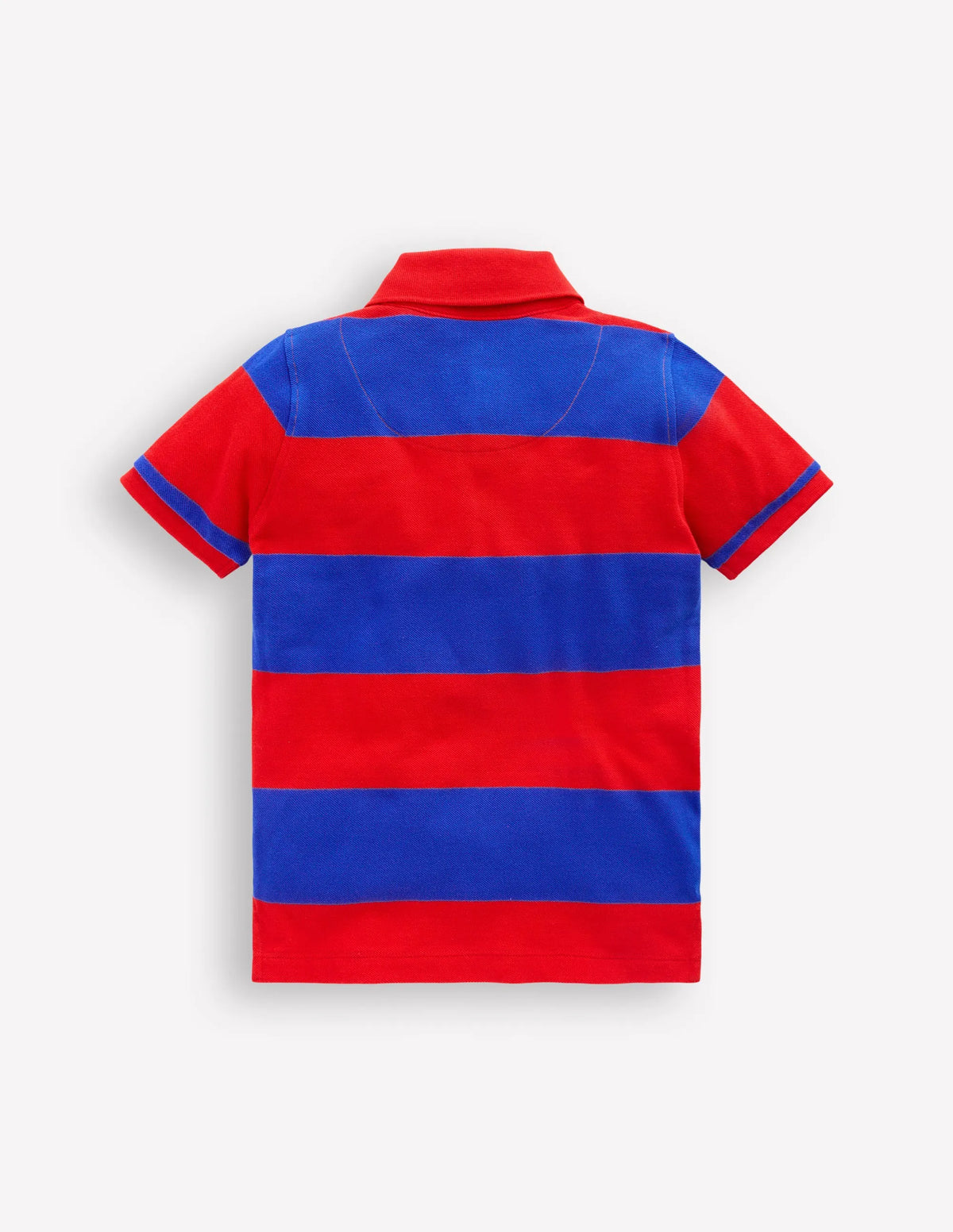 Piqué Polo Shirt-Poppy Red/ Gallery Blue Stripe