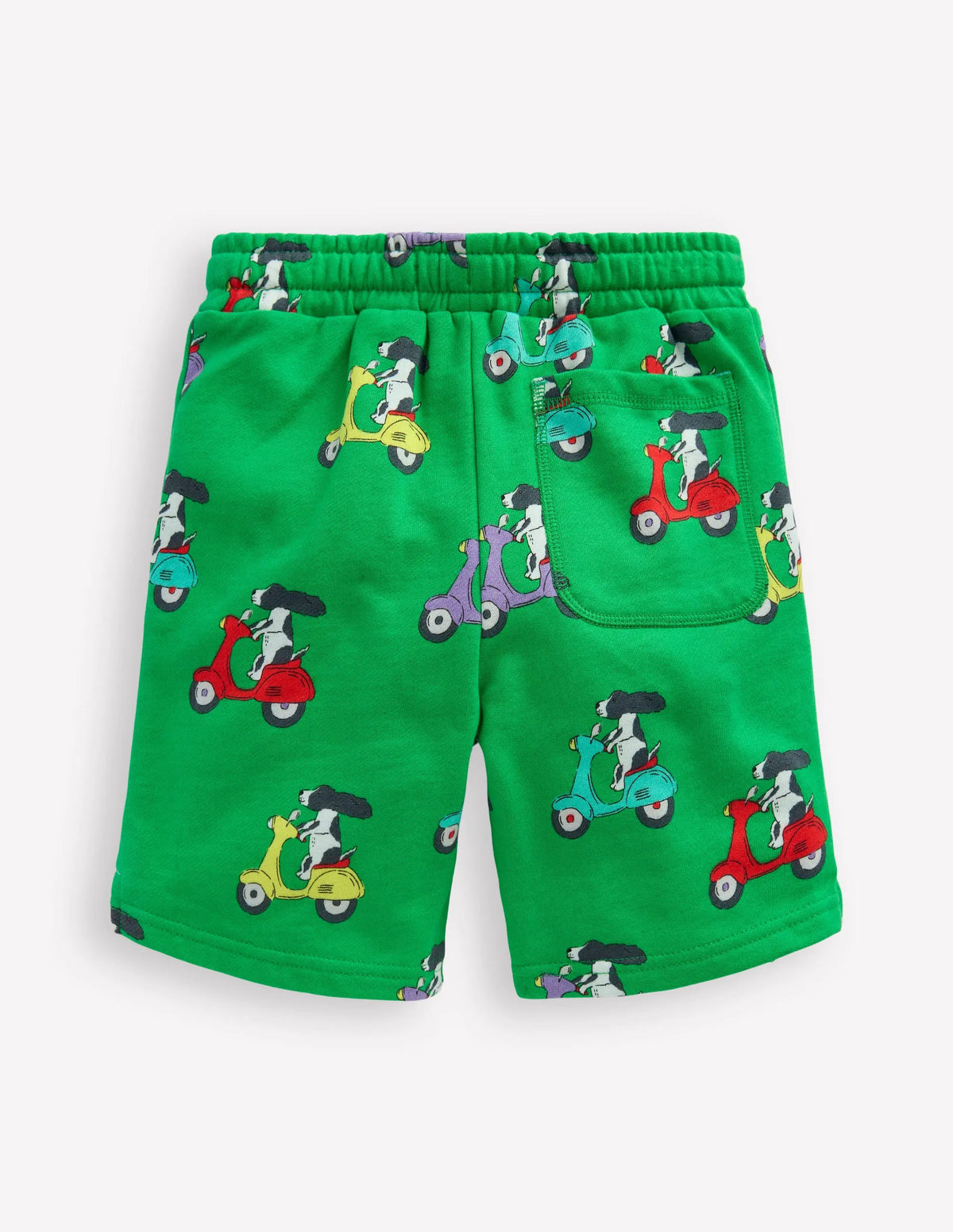 Printed Shorts-Sapling Green Puppy Scooter