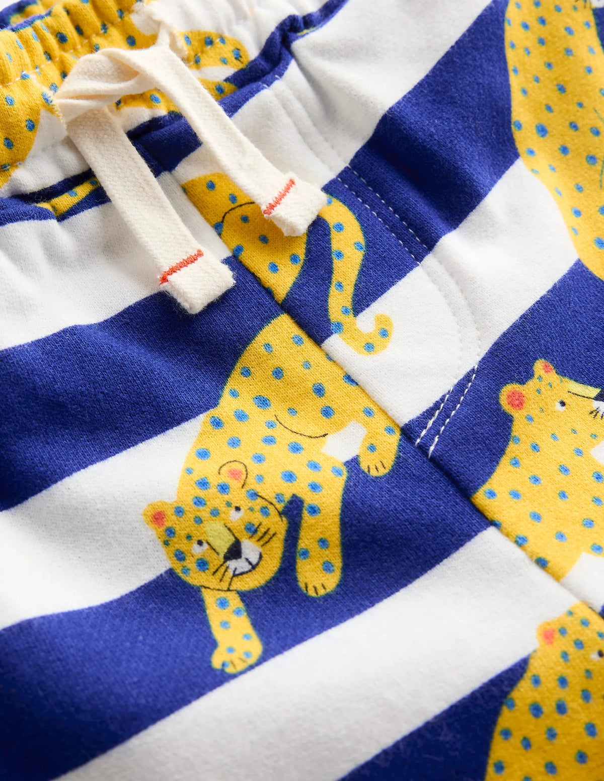 Printed Shorts-Bright Blue Leopard Stripe