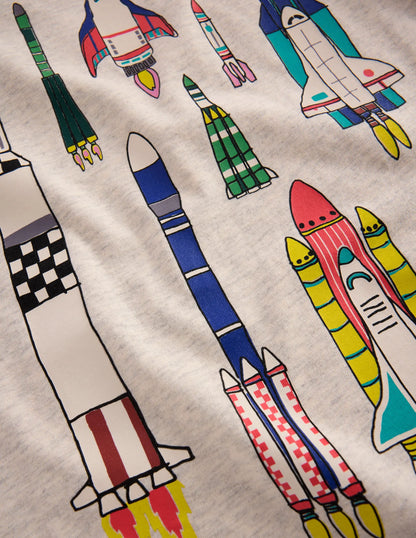 Short Sleeve Graphic T-shirt-oatmeal marl Rockets