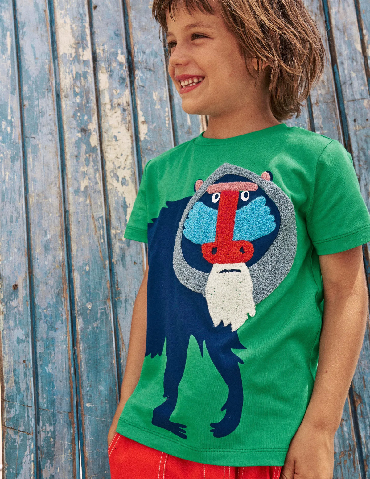 Fun Graphic T-shirt-Sapling Green Baboon