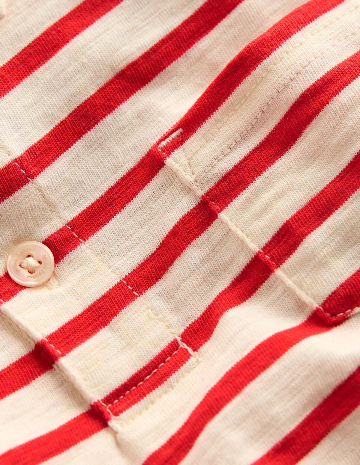 Slub Polo Shirt-Poppy Red/ Ivory