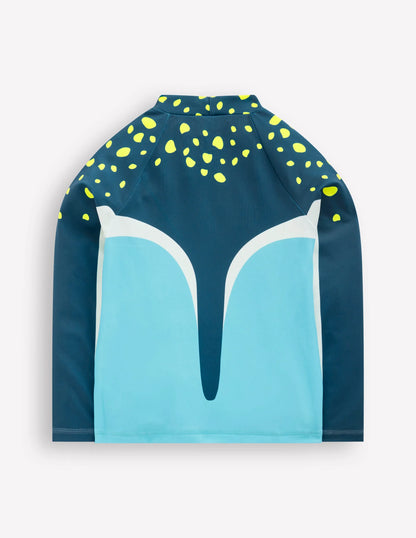 Logo Rash Vest-Caribbean Blue Stingray