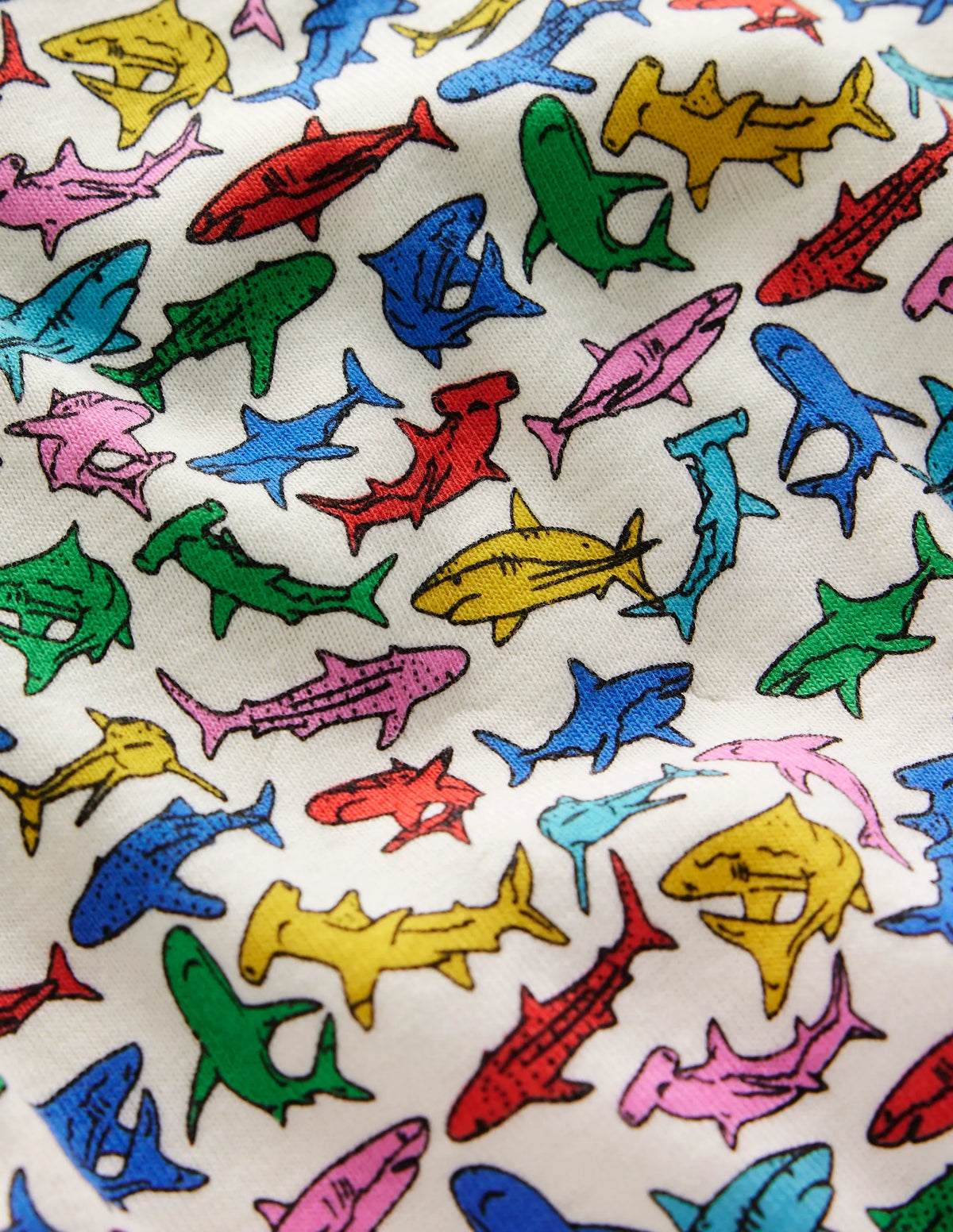 Snug Short John Pajamas-Multi Sharks