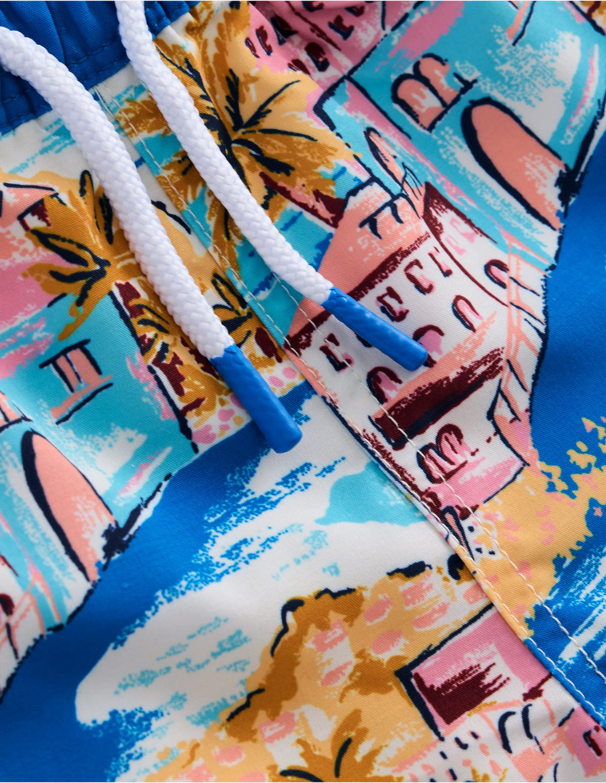 Swim Shorts-Multi Coastal Scene