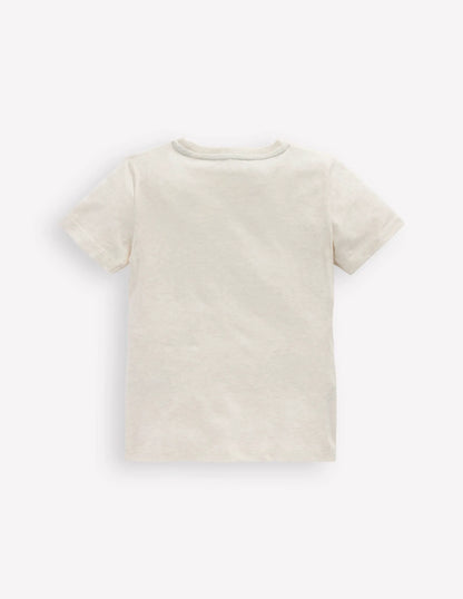 Short Sleeve Bouclé T-shirt-Ivory Sharks