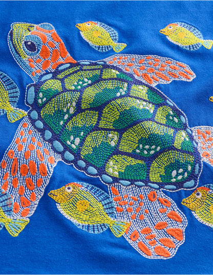 Glow Superstitch T-shirt-Gallery Blue Turtle