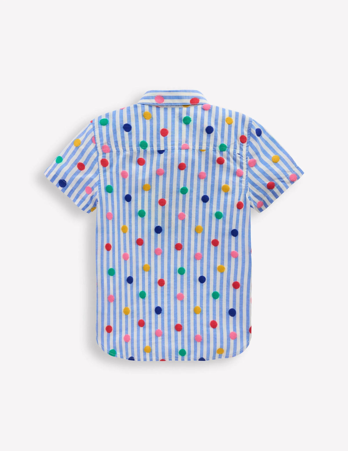 Fun Cotton Shirt-Peacock Plume Blue Spot