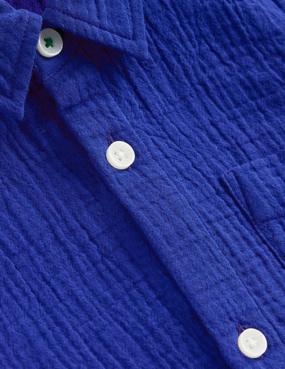 Double Cloth Shirt-Bright Blue