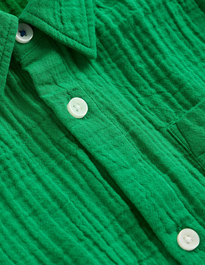 Double Cloth Shirt-Rich Emerald
