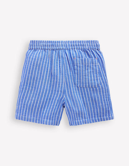 Double Cloth Shorts-Campanula Ticking