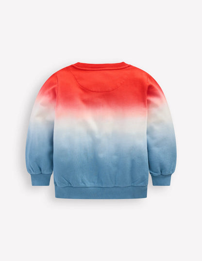 Tie Dye Sweatshirt-Glacier Blue/ Sunset Orange