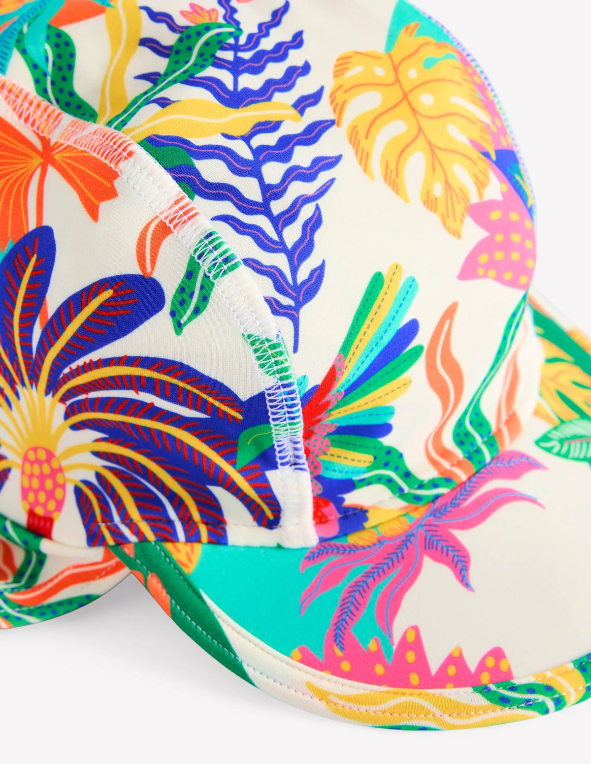 Printed Sun Safe Hat-Soft Ivory Multi Jungle