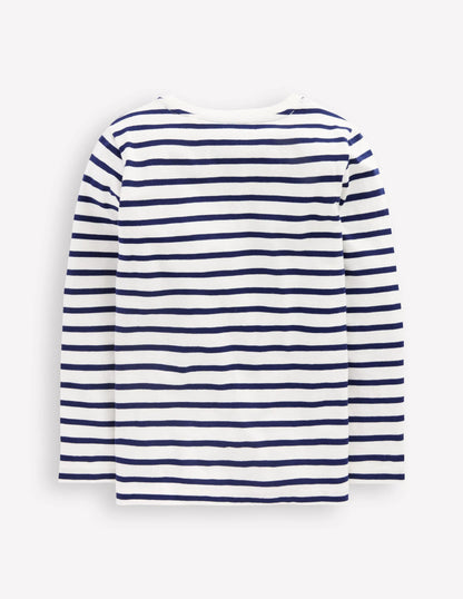 Everyday Long Sleeve T-Shirt-Soft Ivory/ College Navy