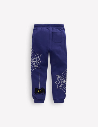 Halloween Glow Sweatpants-Starboard Blue Spider