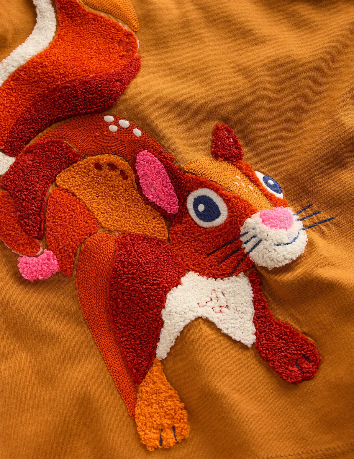 Long Sleeve Bouclé T-shirt-Toffee Brown Squirrel