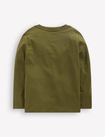 Long Sleeve Bouclé T-shirt-Winter Moss Deer