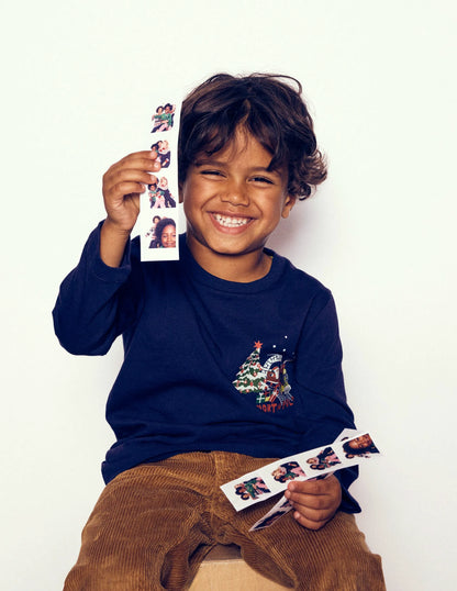 Front & Back Printed T-shirt-Twilight Blue North Pole