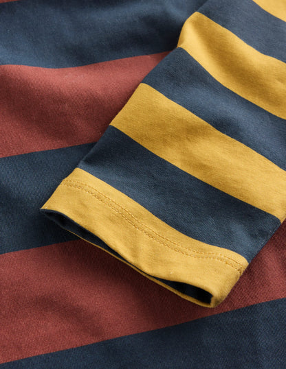 Long Sleeve Hotchpotch T-shirt-Navy Multi