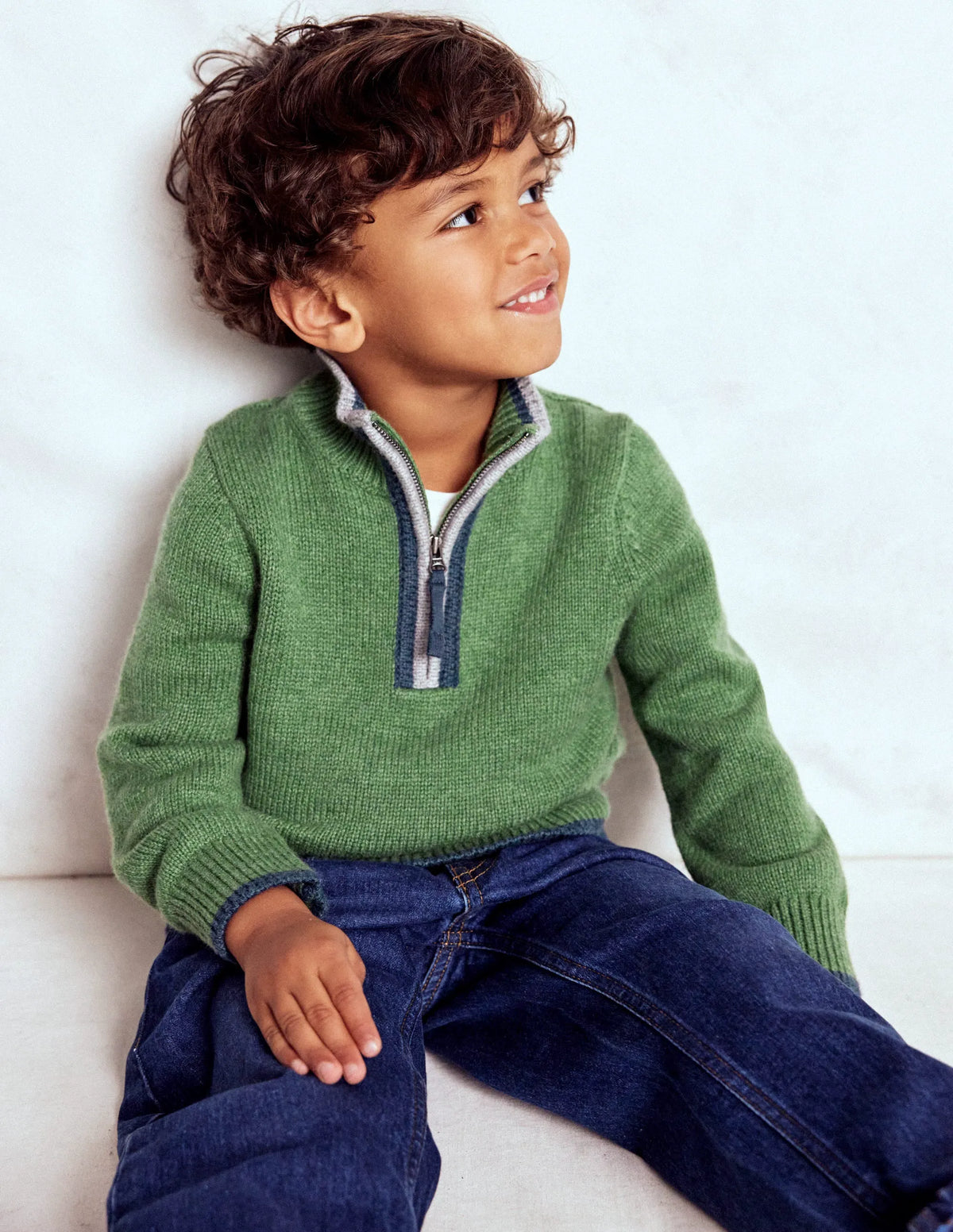 Heritage Half-Zip Sweater-Safari Green