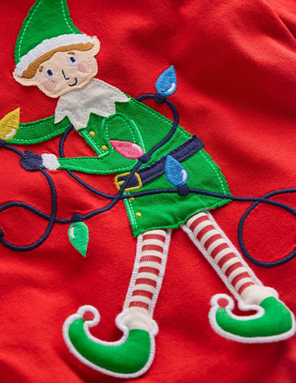 Long Sleeve Novelty 3D T-Shirt-Mars Red Elf
