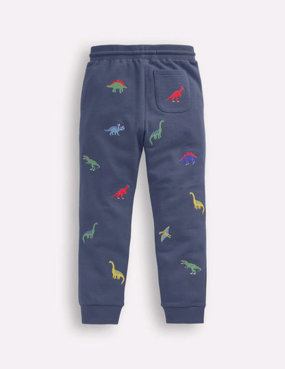 Halloween Glow Sweatpants-Robot Blue Multi Dinosaur