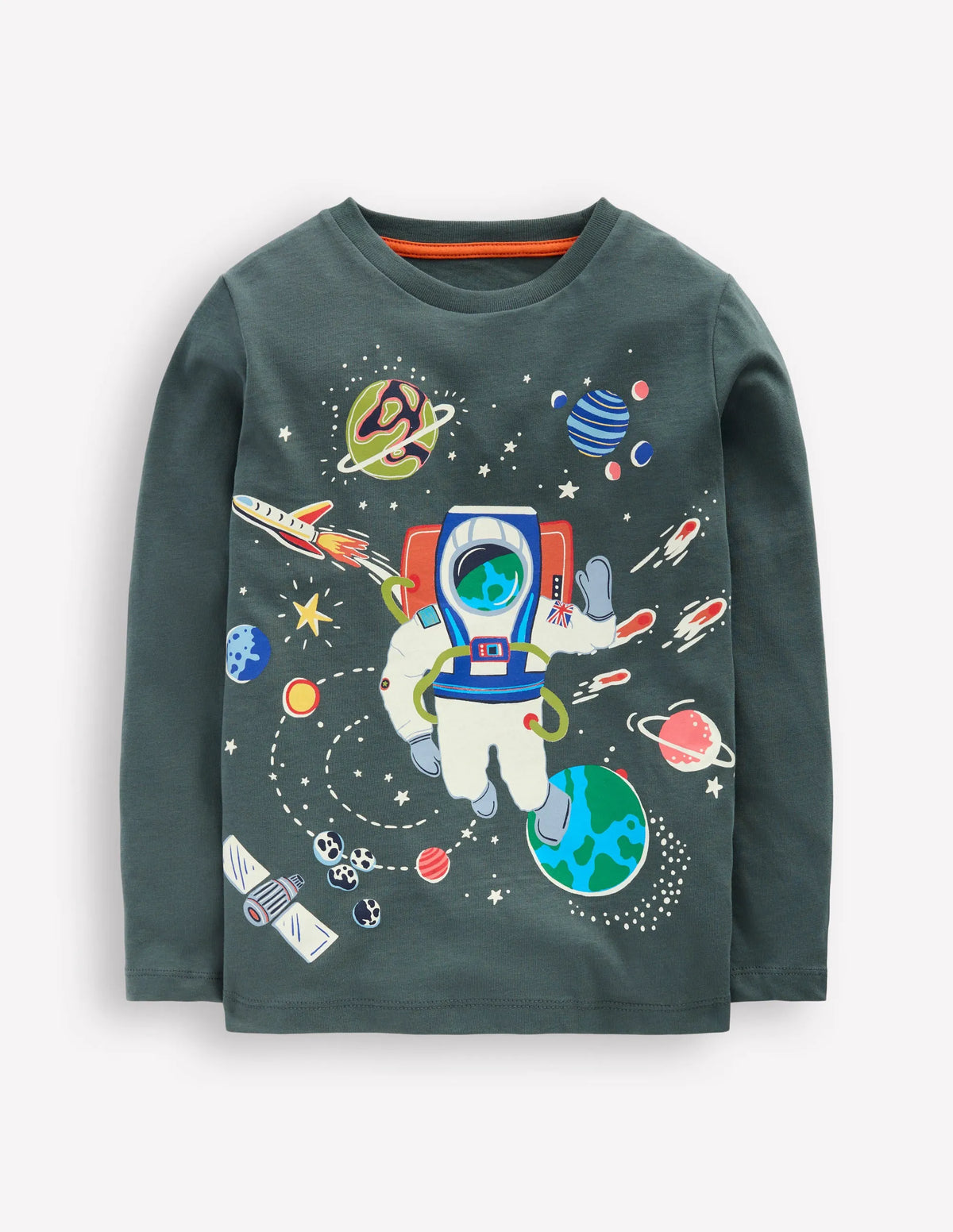 Long Sleeve Glow T-shirt-Phantom Spaceman