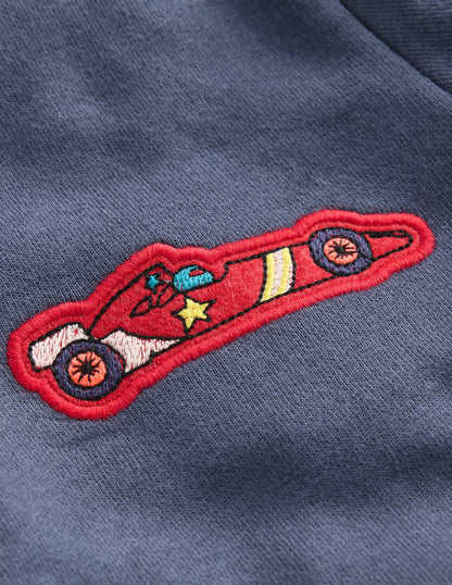 Applique Sweatshirt-Vintage Indigo Cars