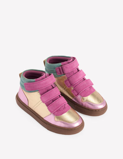 Metallic High Tops-Gold and Pink Metallic