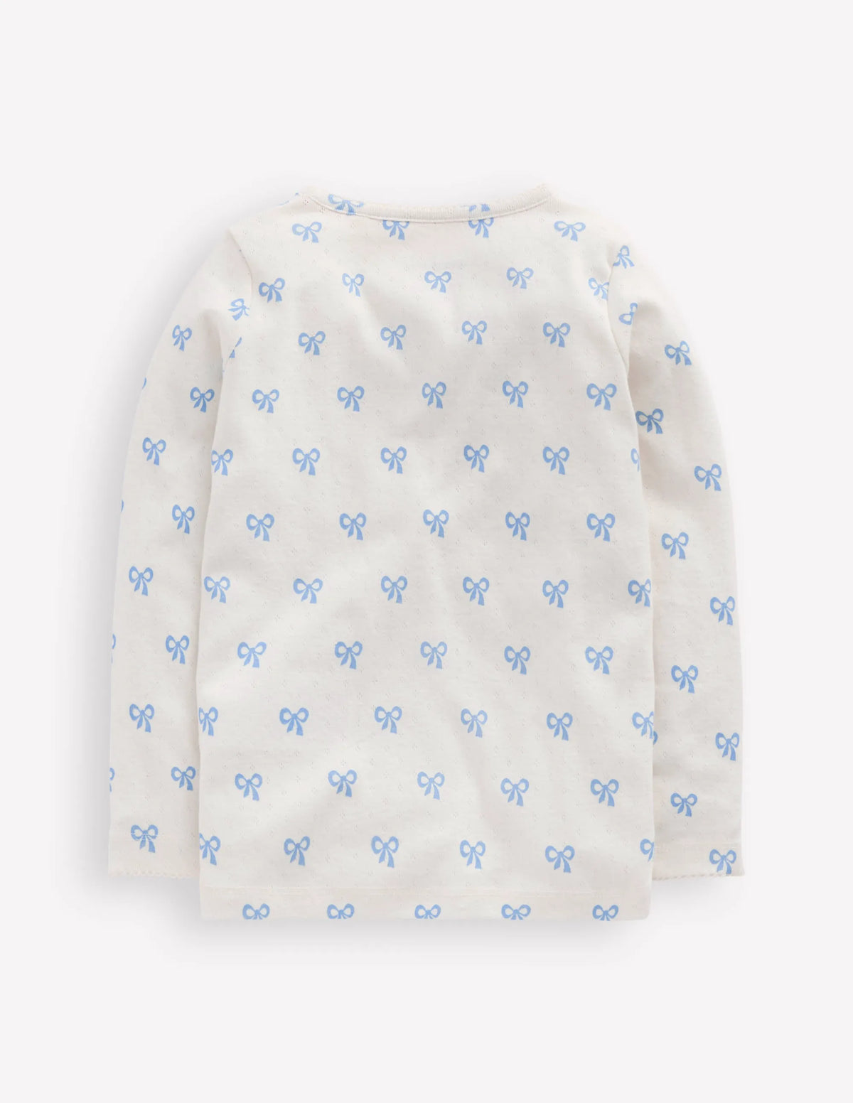 Long Sleeve Pointelle Top-Multi Bows