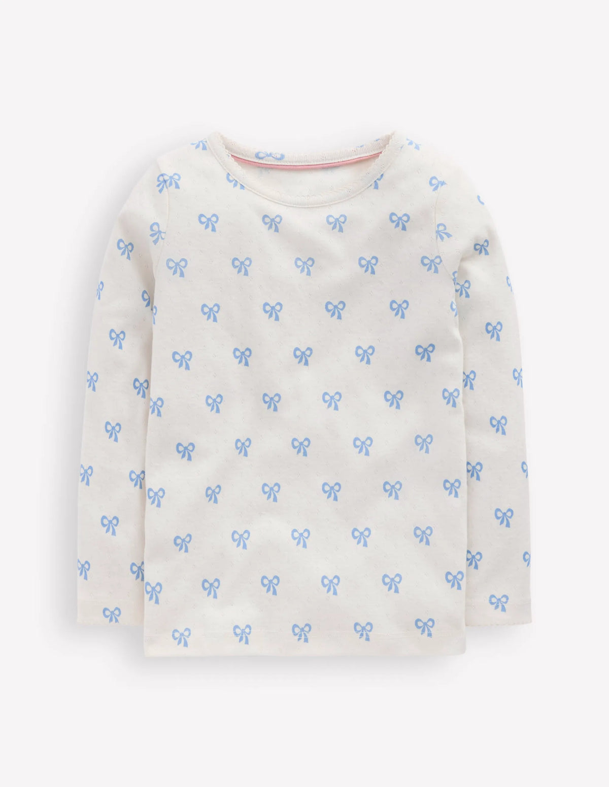 Long Sleeve Pointelle Top-Tiny Bows
