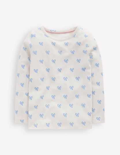 Long Sleeve Pointelle Top-Tiny Bows