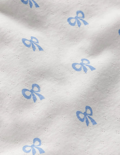 Long Sleeve Pointelle Top-Tiny Bows