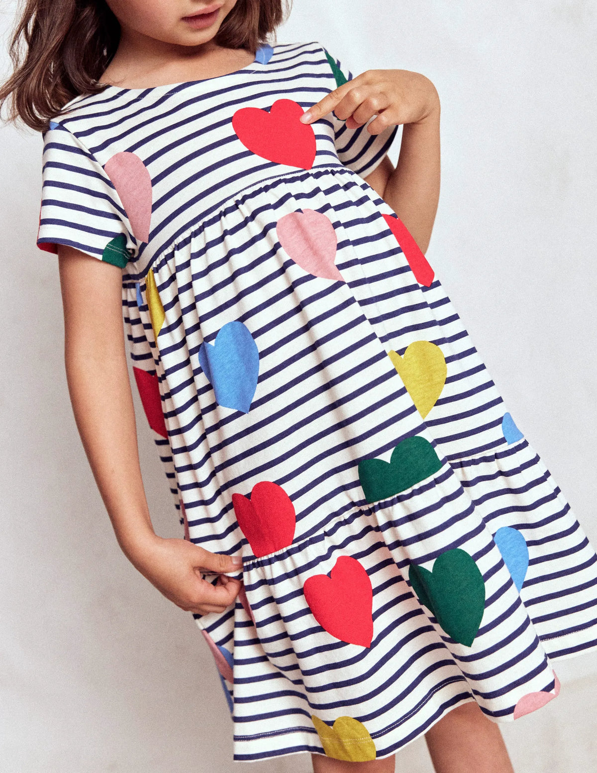 Ariel Twirly Jersey Dress-Multi Heart Stripe