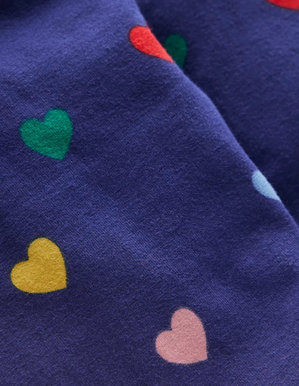 Fun Leggings-Starboard Blue Multi Hearts