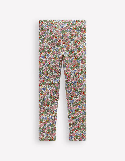 Appliqué Leggings-Soft Ivory Berry Floral