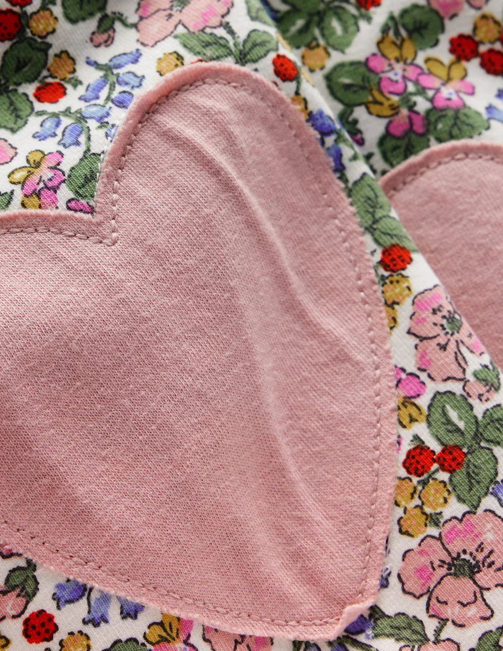 Appliqué Leggings-Soft Ivory Berry Floral