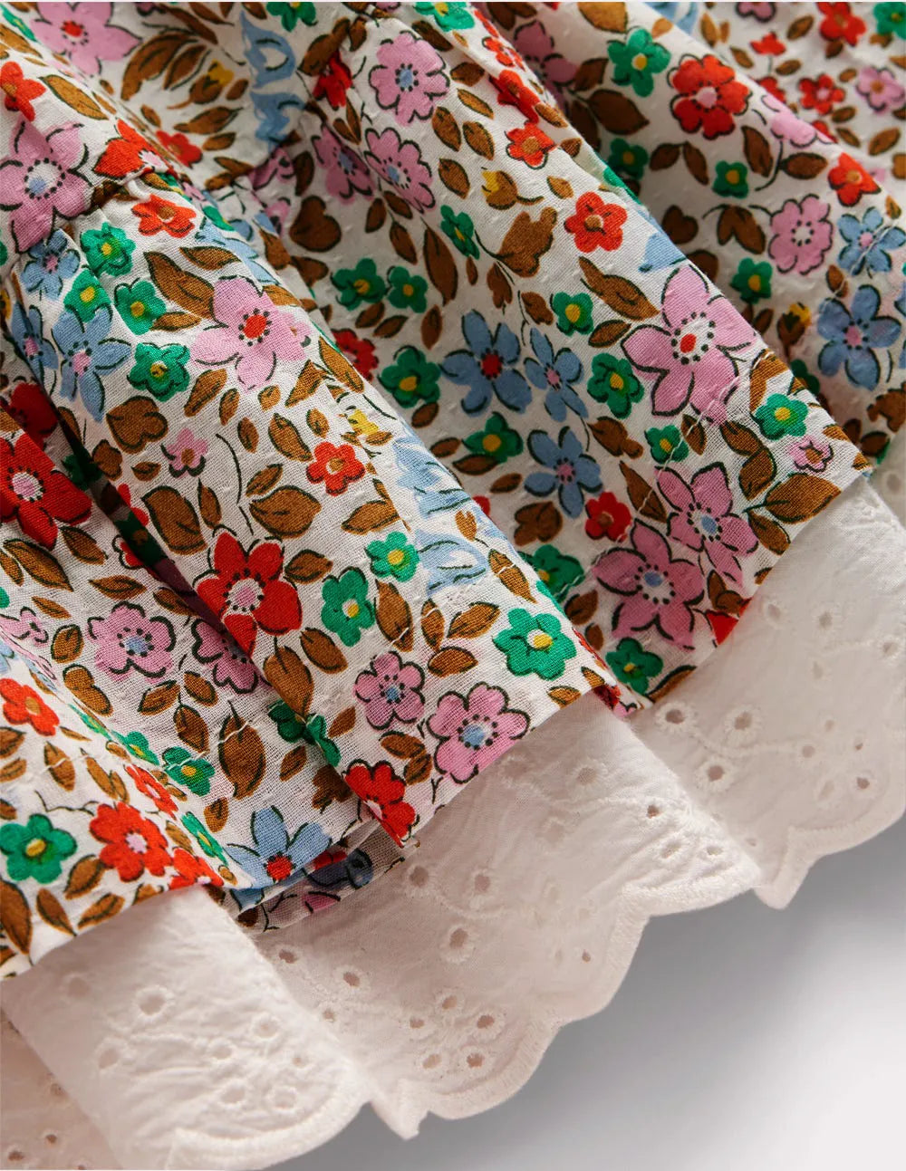 Printed Pull-on Woven Skirt-Rose Pink Flowerbed