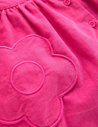 Button-through Mini Skirt-Raspberry Pink