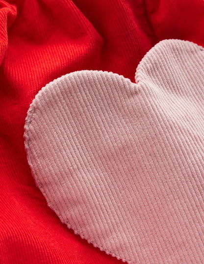 Button-through Mini Skirt-Rockabilly Red Hearts