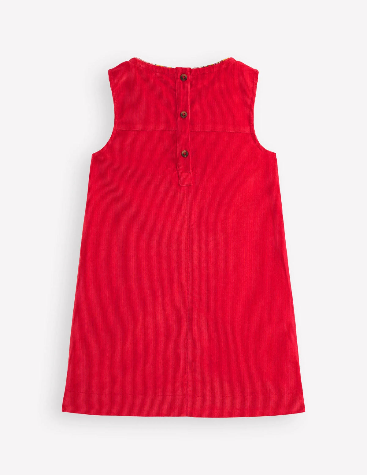 Saffy Cord Pinafore Dress-Poppy Red