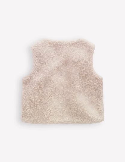 Relaxed Borg Gilet-Ecru