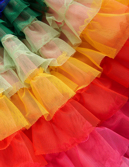 Tiered Tulle Skirt-Rainbow