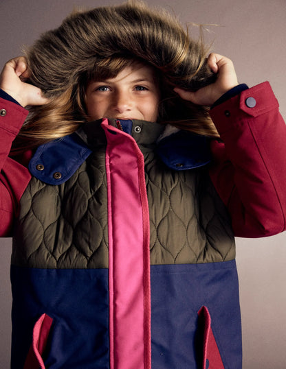 Joni Quilted Parka Coat-Multi