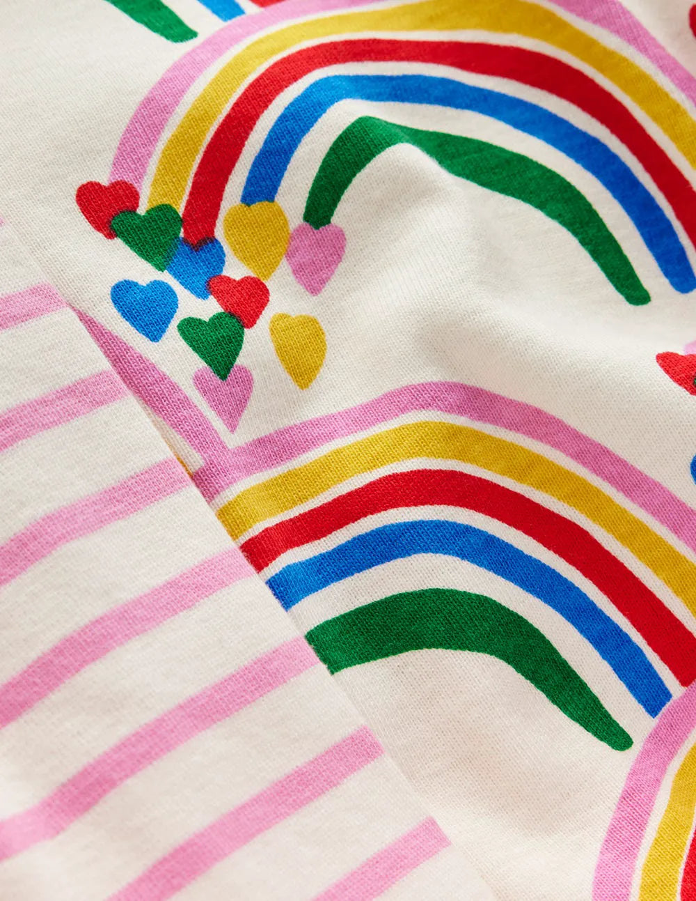 Twin Pack Snug Pajamas-Oatmeal Marl Rainbow Hearts
