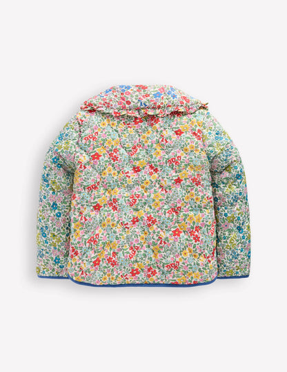 Quilted Collared Jacket-Rose Pink Flowerbed