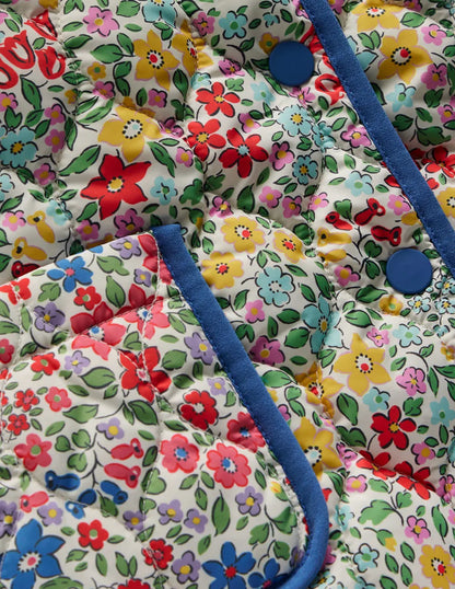Quilted Collared Jacket-Rose Pink Flowerbed